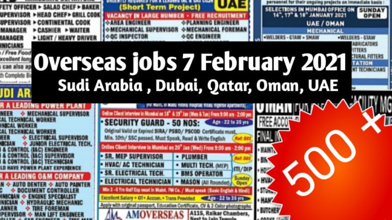 Assignment Abroad Jobs – Gulf job interview for Indians