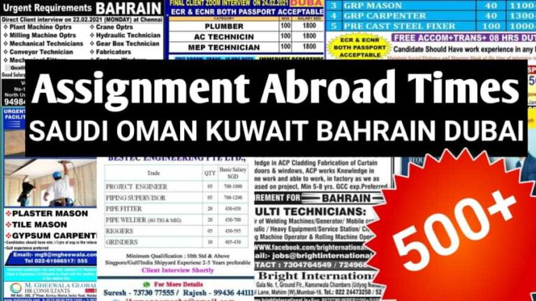 Assignment Abroad Times – Gulf job paper | 21 february 2021