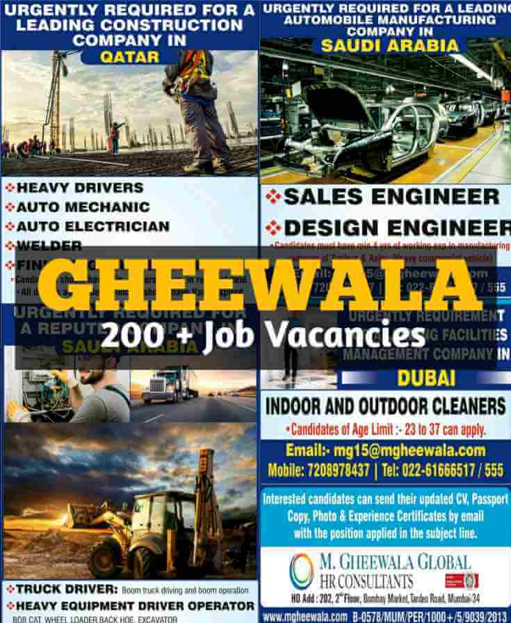 Read more about the article Gheewala – Overseas jobs | Latest employment news and job Interview