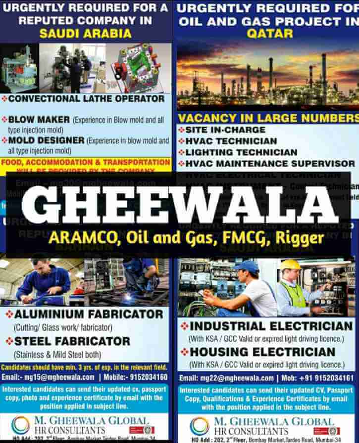 Read more about the article Gheewala Job Vacancy – Overseas employment news and interviews | Gulf jobs