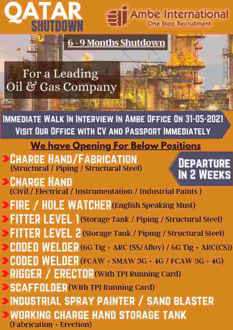 Oil And Gas Jobs - Qatar Requirement For Shutdown Project In A Leading ...