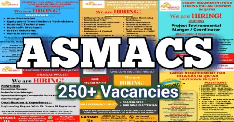 ASMACS Work Visa – Requirement For Italian Company / Shutdown Project / Leading Company / Oil And Gas Project