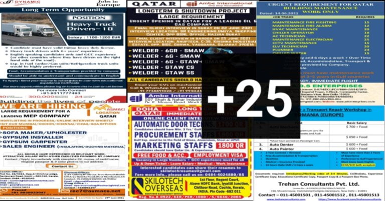 Overseas Job Vacancy – Employment News And Interviews For Indians | Gulf Jobs