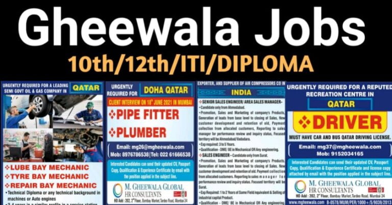 Gulfwalkin – Jobs In Qatar | Requirement for Semi government / Desalination / Recreation Centre / Air Compressors Company
