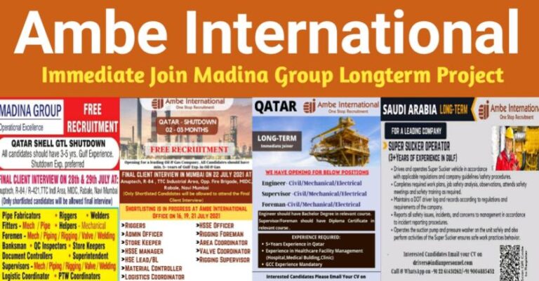 Gulf Job For Indians – Hiring For Saudi Arabia And Qatar