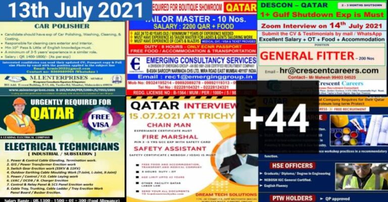 Assignment Abroad Jobs – 13Th July 2021 | Latest Job Vacancy