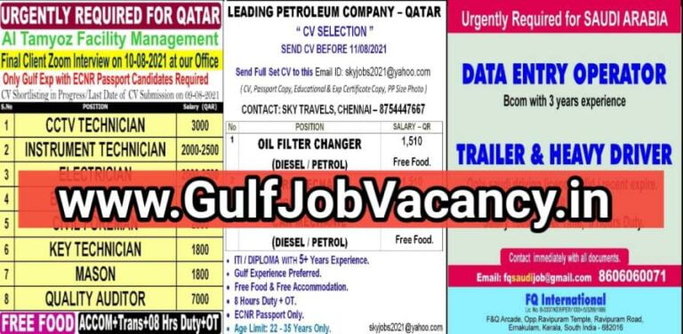 Gulf Job Paper | ASMACS – Overseas Job Vacancy