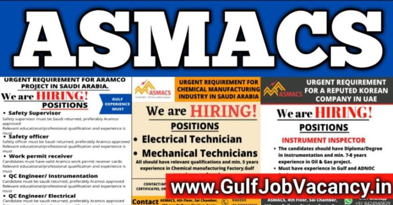 Gulf Job Vacancies  – Required For Saudi, Qatar and UAE