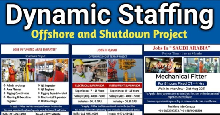 Gulf Jobs – Requirement For Offshore And Shutdown Project