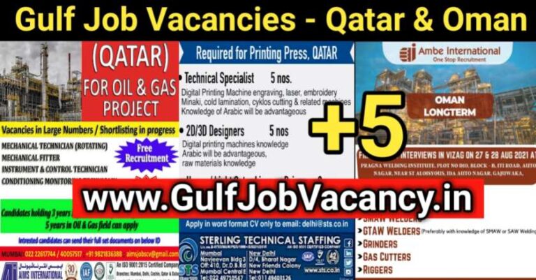 Gulfwalkin | Job Vacancies For Qatar and Oman