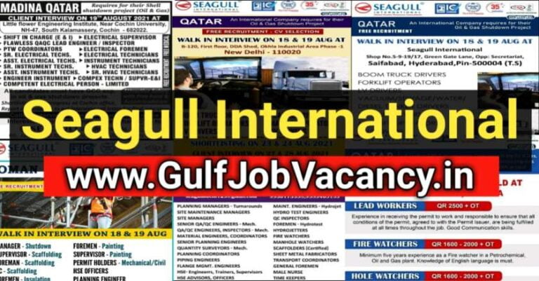 Seagull International Vacancies – Required For Qatar and Oman