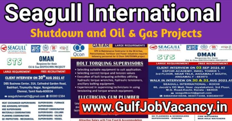 Seagull Job Vacancies – Shutdown and Oil & Gas Projects