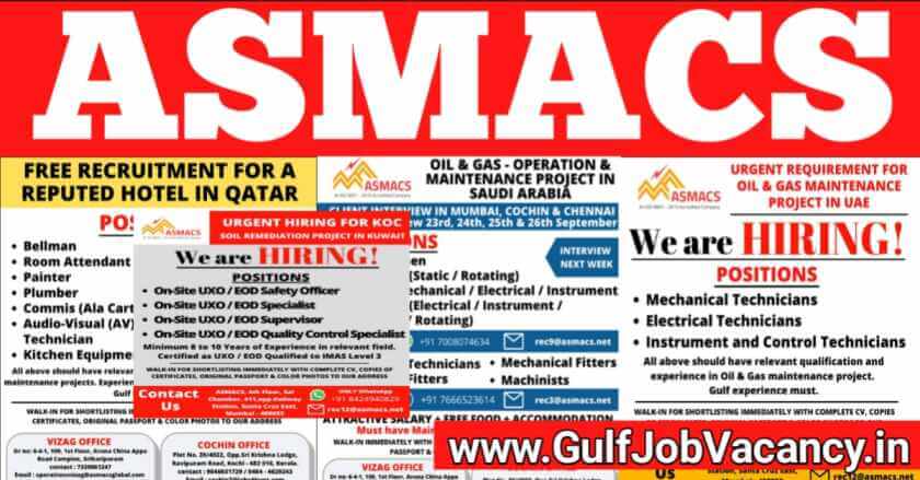 Read more about the article ASMACS Job Vacancy 2021 – Saudi, Qatar, Kuwait & Oman