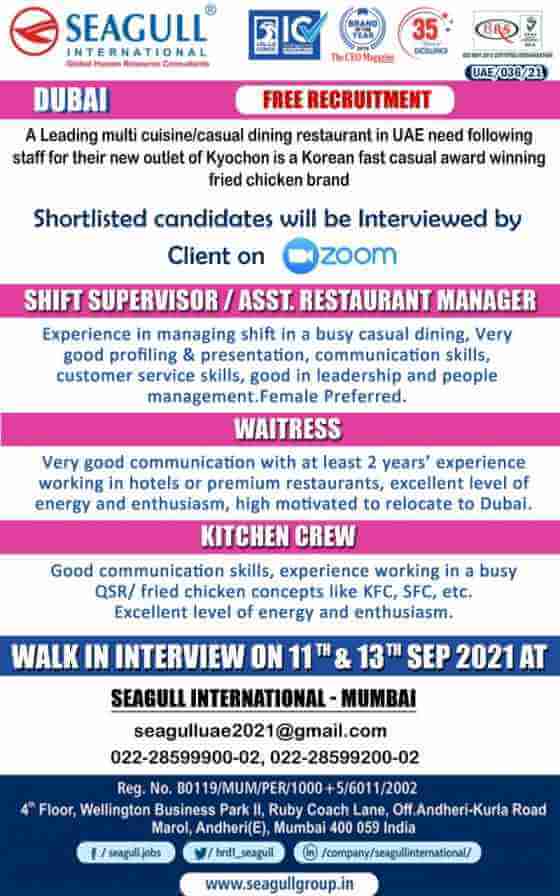 Seagull International Vacancies