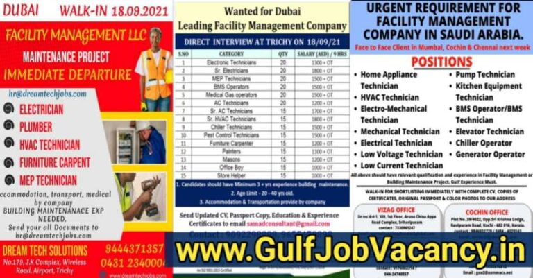 Facility Management Jobs – Gulf Job Vacancies