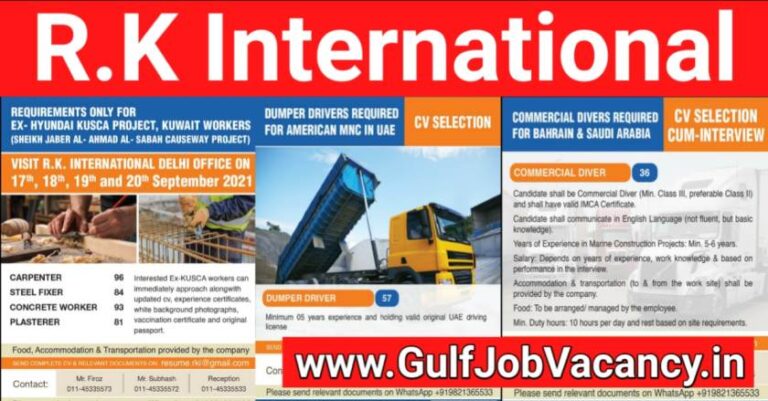 Gulf Jobs – UAE, Kuwait and Saudi Arabia |  RK International