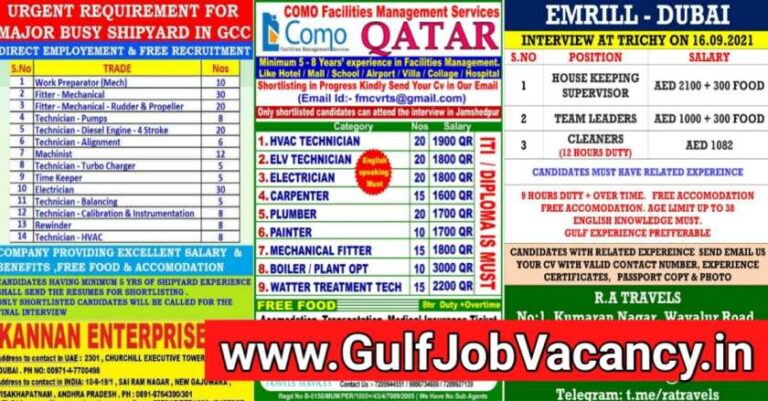 Overseas Assignment – Job Vacancies For Indians