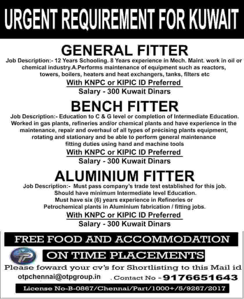 Gulf Job Vacancy Required Qatar, Kuwait and Saudi Arabia