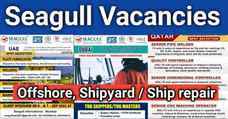 Gulf Job Vacancies – Seagull Required Qatar and UAE