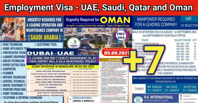 Gulf Overseas Jobs – Interviews Across India