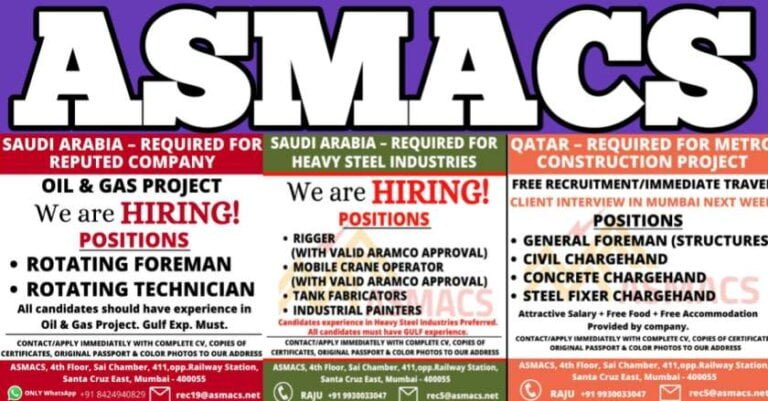 ASMACS Vacancies – Interviews At Mumbai