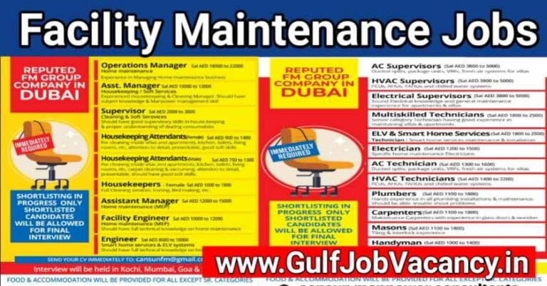 Facility Maintenance – Vacancies For Dubai