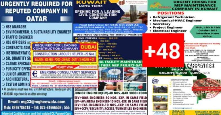 Gulf Job Paper PDF Download – 06 Oct 2021