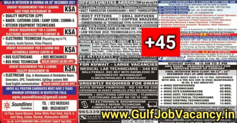 Gulf Job Paper Mumbai PDF Download – 19 Dec 2021