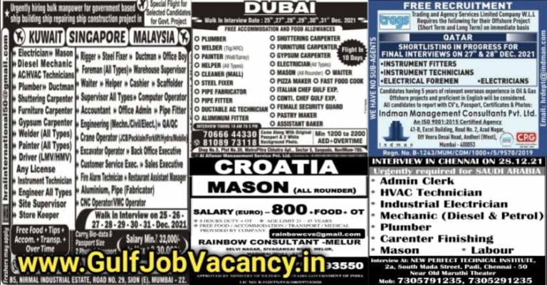 Gulf Job Paper PDF Download – 27 December 2021