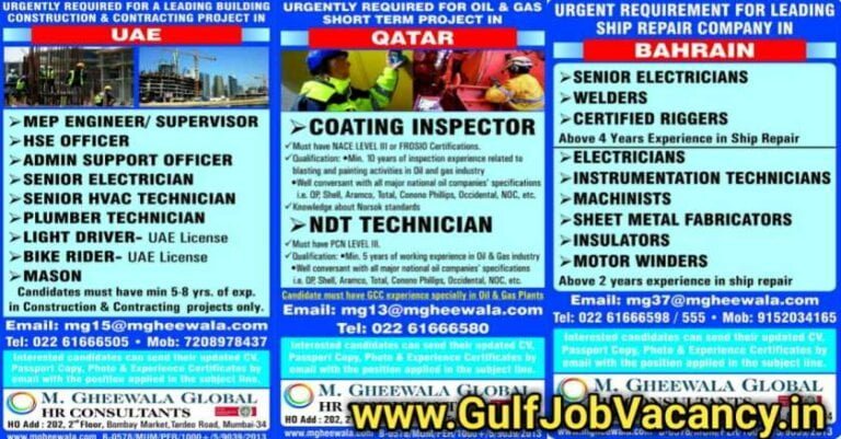 M Gheewala Mumbai – Gulf Jobs Interview