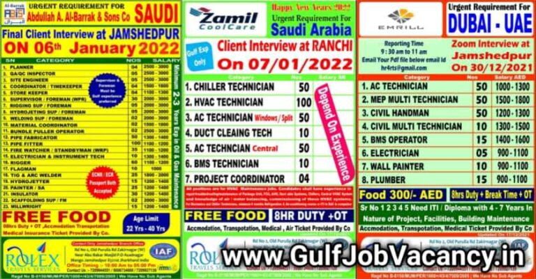Rolex Travels Jamshedpur – UAE & Saudi Vacancies