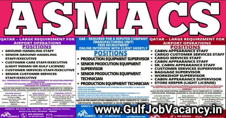 ASMACS Mumbai Interviews – 500+ Vacancies