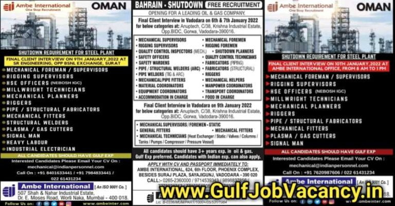 Ambe International Mumbai – Free Recruitment