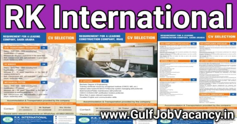 Gulf Job Vacancy Delhi | RK International