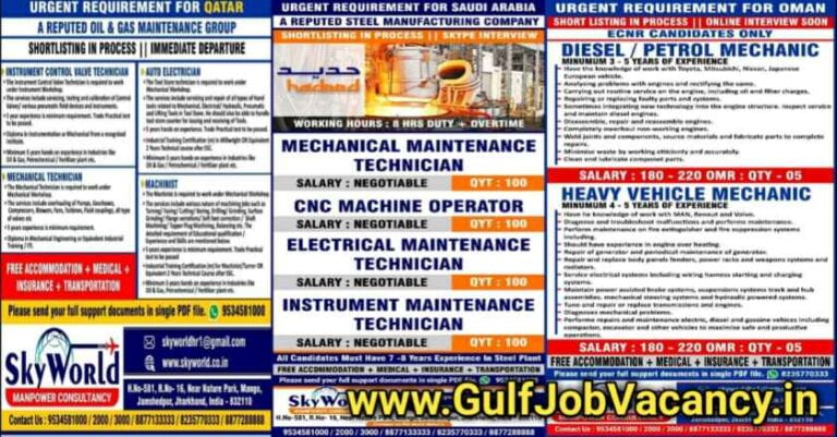 Gulf Jobs In Jamshedpur – Sky World