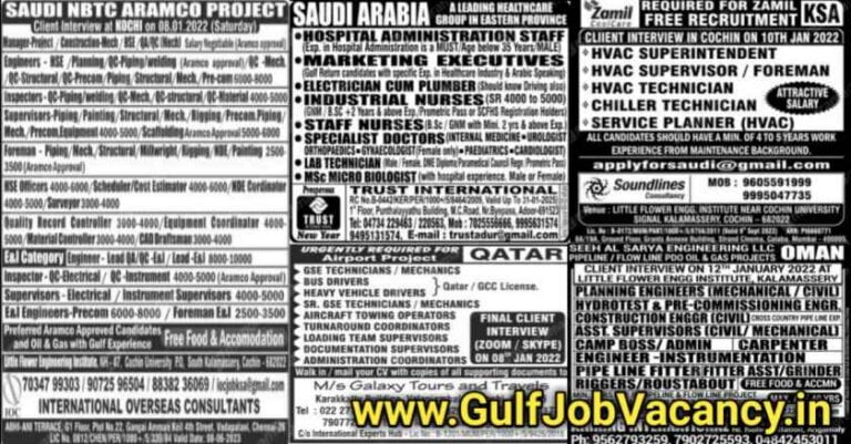 Malayala Classified Gulf Jobs Newspaper 05th January 2022