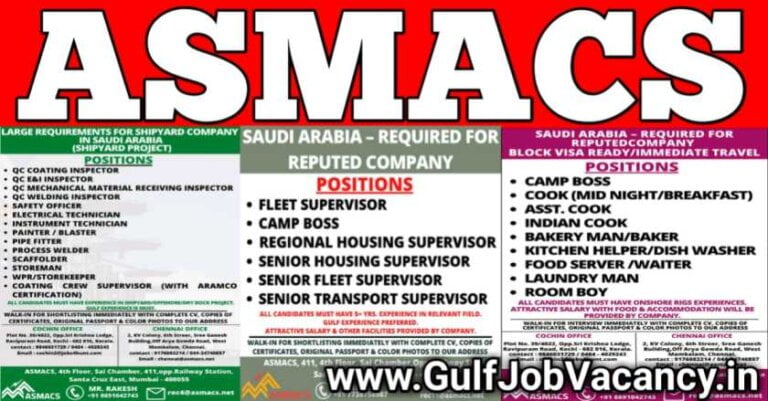 ASMACS Mumbai – Large Vacancies | 800+ Jobs