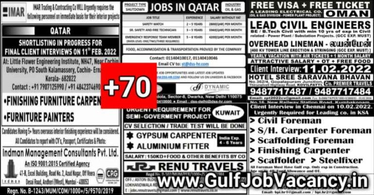 Assignment Abroad Jobs 10th February 2022