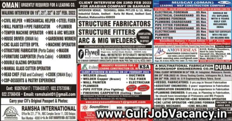 Gulf Job Paper | Mumbai Interviews