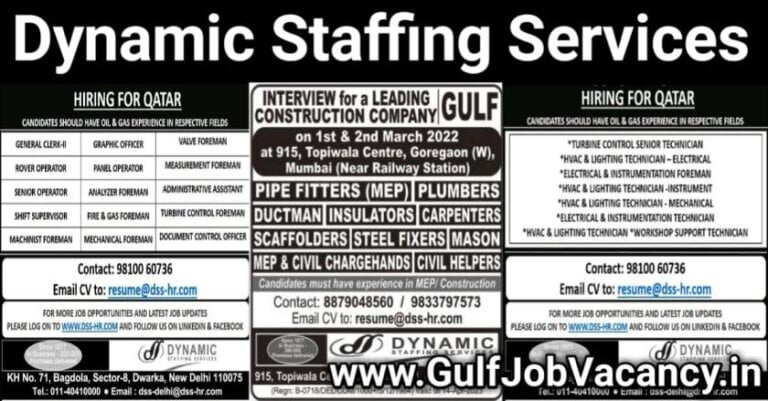 Gulf Job Vacancy Delhi | Dynamic Staffing