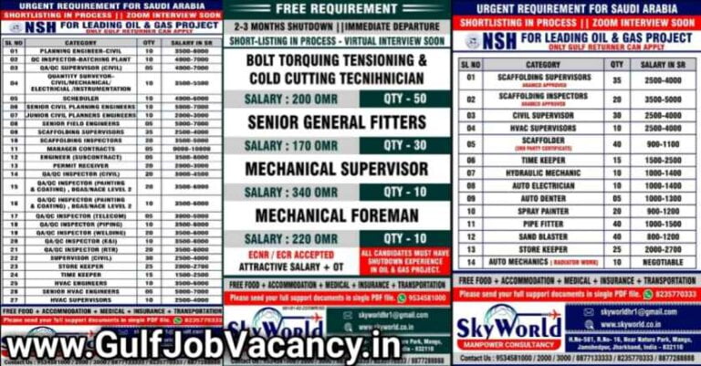 Gulf Jobs Interview – Vacancies For Oman & Saudi