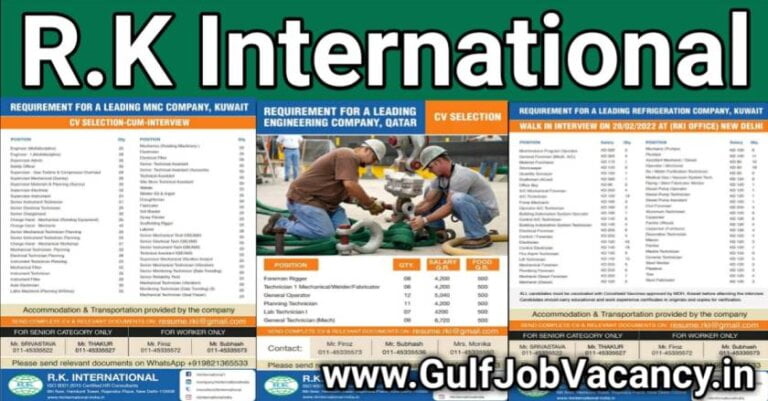 Gulf Jobs | RK International Delhi Interview