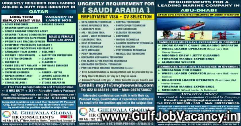 M Gheewala Gulf Jobs