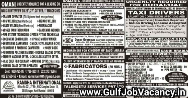 Mumbai Abroad Paper Vacancies | 800+ Jobs