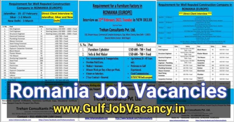 Romania Construction Company Jobs | Delhi Interview