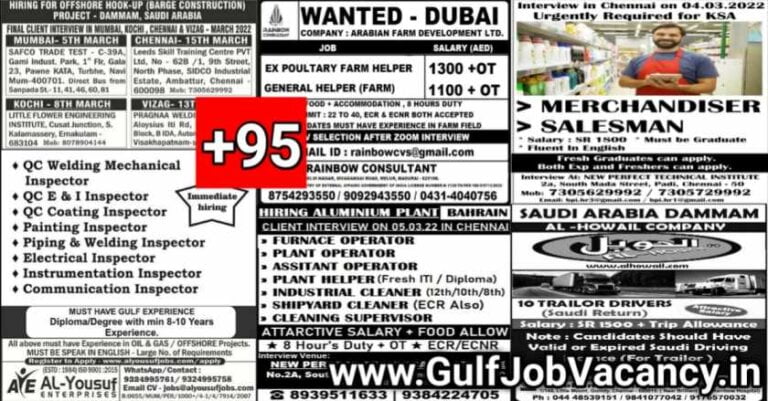 Abroad Jobs Today 03rd March 2022