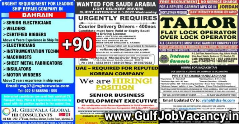 Assignment Abroad Jobs 01st March 2022