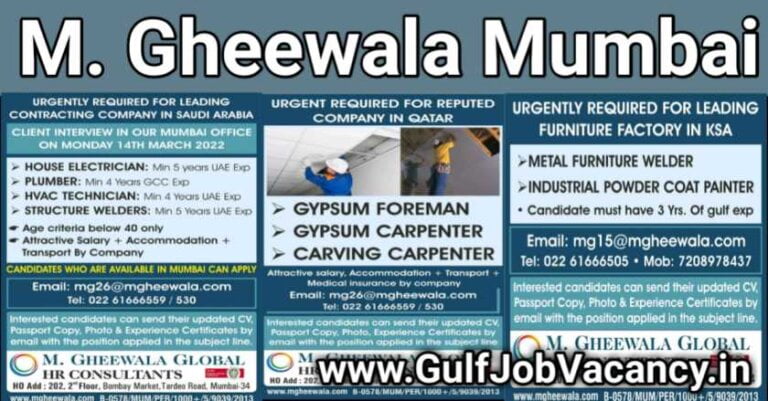 Gheewala Jobs | Mumbai Walk-In Interviews
