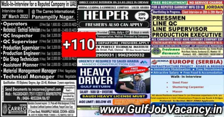 Gulf Job Paper Today 24th March 2022