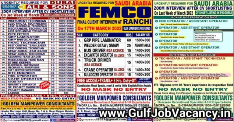 Gulf Jobs | GMC Jamshedpur Interview Saudi & Dubai